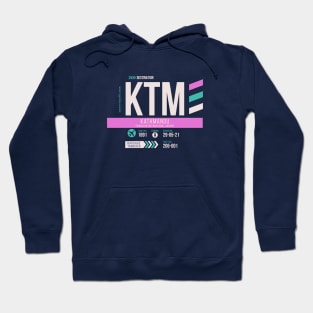 Kathmandu (KTM) Airport Code Baggage Tag Hoodie